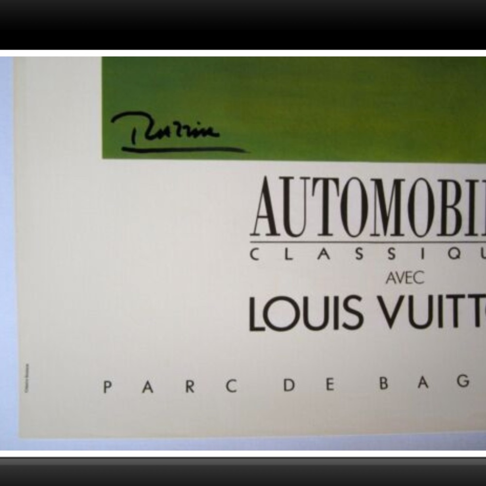 Louis Vuitton $2790 Original Linen Backed Razzia Ferrari Lithograph FRAMED - Picture 6 of 8